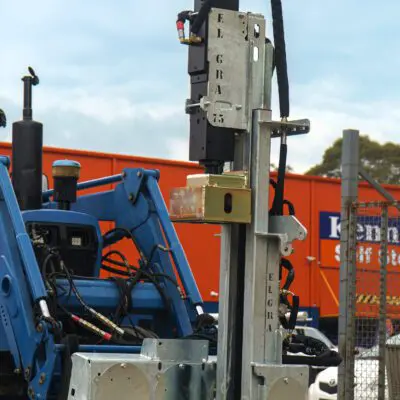 Elgra steel post driver - close up of series 90 Post driver