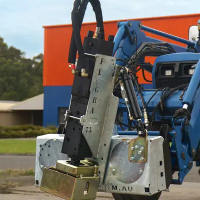 Elgra post driver - pdx steel post driver attached to tractor